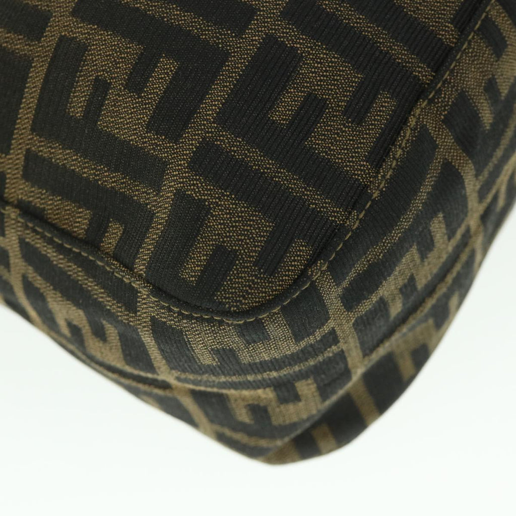 FENDI Zucca Canvas Mamma Baguette Shoulder Bag Black Brown54169