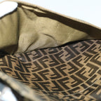 FENDI Zucca Canvas Mamma Baguette Shoulder Bag Black Brown54169