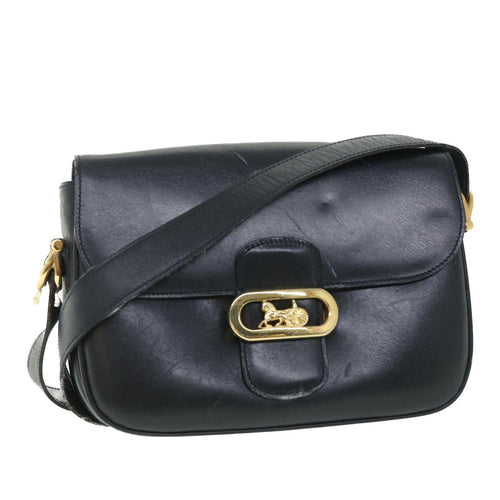 CELINE Shoulder Bag Leather Black  54184