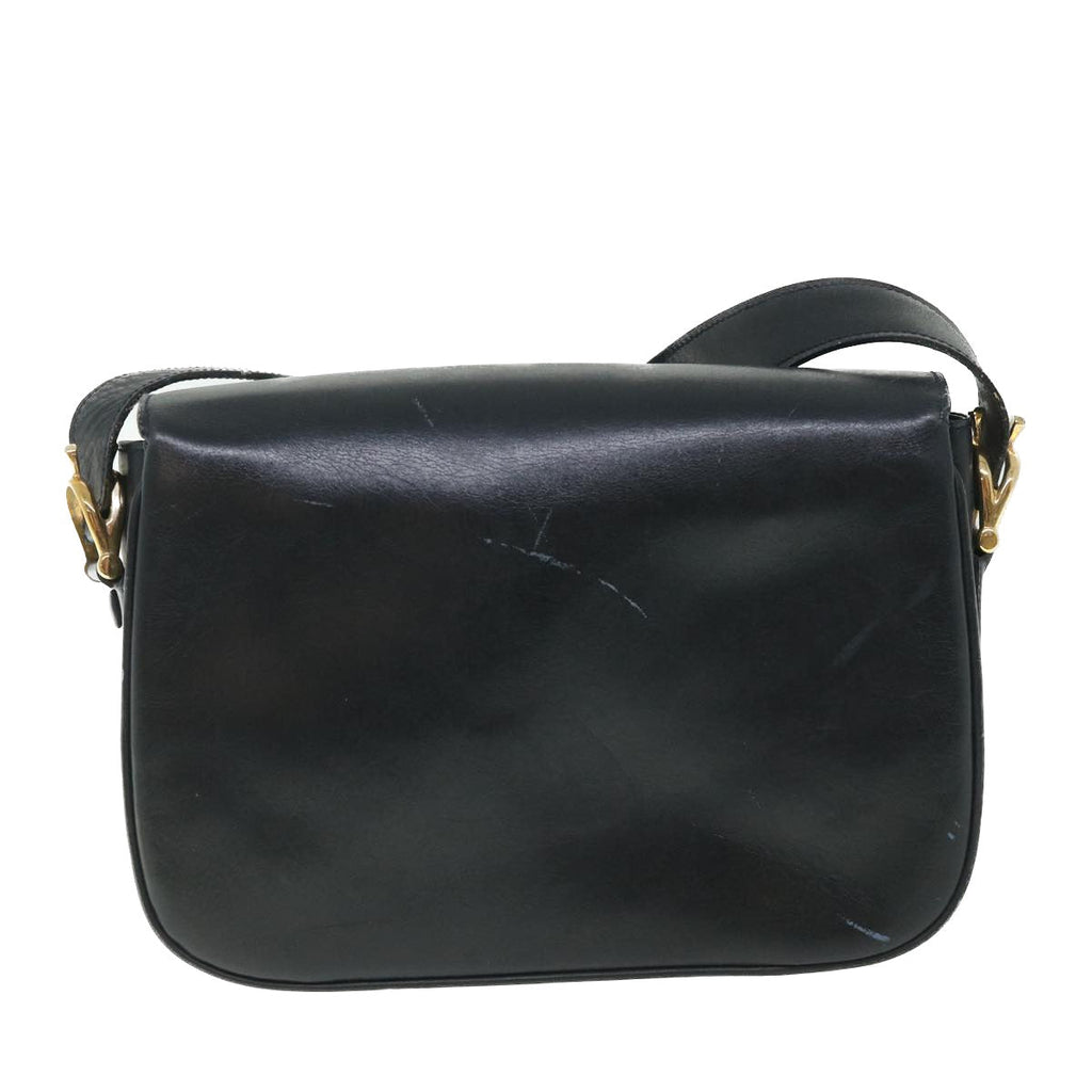 CELINE Shoulder Bag Leather Black  54184