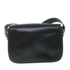 CELINE Shoulder Bag Leather Black  54184