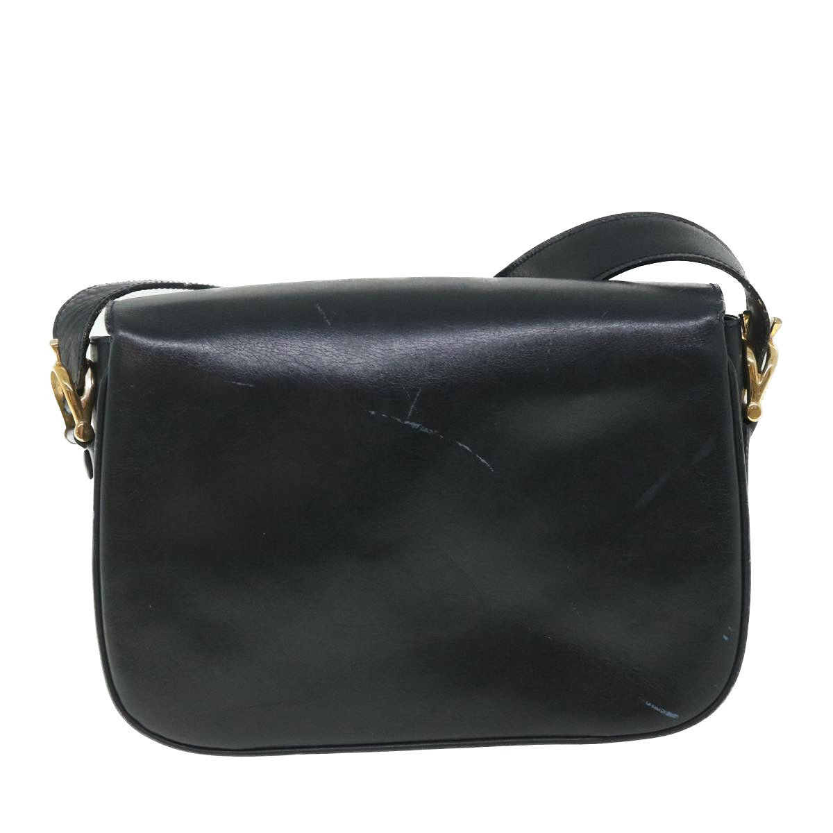 CELINE Shoulder Bag Leather Black  54184