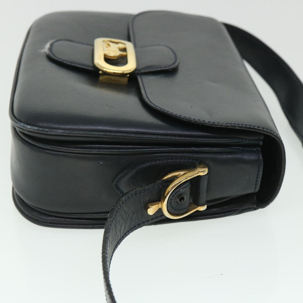 CELINE Shoulder Bag Leather Black  54184