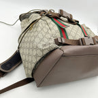 Gucci Skateboard BackpackGG Supreme Canvas Beige Web Stripe Backpack LA46033