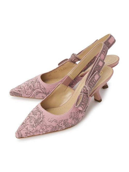 J'adior Toile De Jouy Slingback Heels Pink Dior