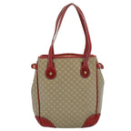 CELINE Tote Bag Macadam Canvas Beige Red  54368