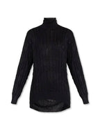 Balenciaga silk oversized turtleneck black