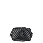 Saint Laurent YSL Logo V Stitch Lou Fringe  Shoulder Bag 520534 Black Leather  Saint Laurent