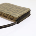 FENDI Zucchino Canvas Shoulder Wallet Enamel Brown54463