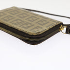 FENDI Zucchino Canvas Shoulder Wallet Enamel Brown54463