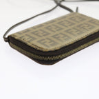 FENDI Zucchino Canvas Shoulder Wallet Enamel Brown54463