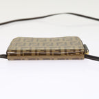 FENDI Zucchino Canvas Shoulder Wallet Enamel Brown54463