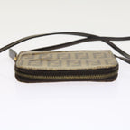 FENDI Zucchino Canvas Shoulder Wallet Enamel Brown54463