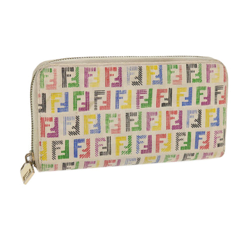 FENDI Zucchino Canvas Long Wallet Multicolor54465