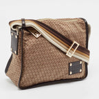 Fendi Beige/brown Zucchino Nylon And Leather Messenger Bag