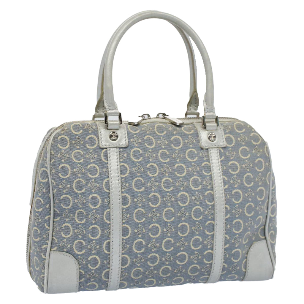 CELINE C Macadam Canvas Hand Bag Light Blue  54505