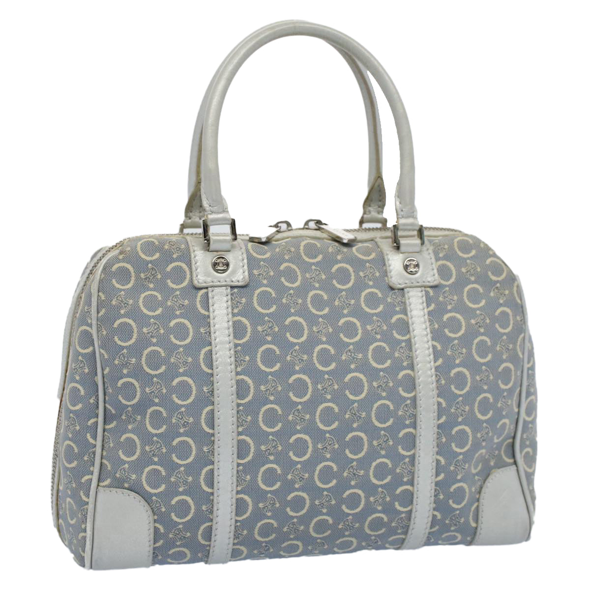 CELINE C Macadam Canvas Hand Bag Light Blue  54505