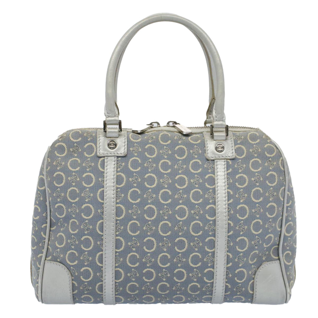CELINE C Macadam Canvas Hand Bag Light Blue  54505