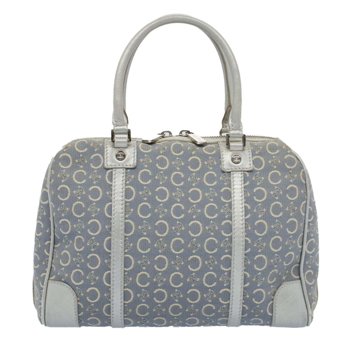 CELINE C Macadam Canvas Hand Bag Light Blue  54505