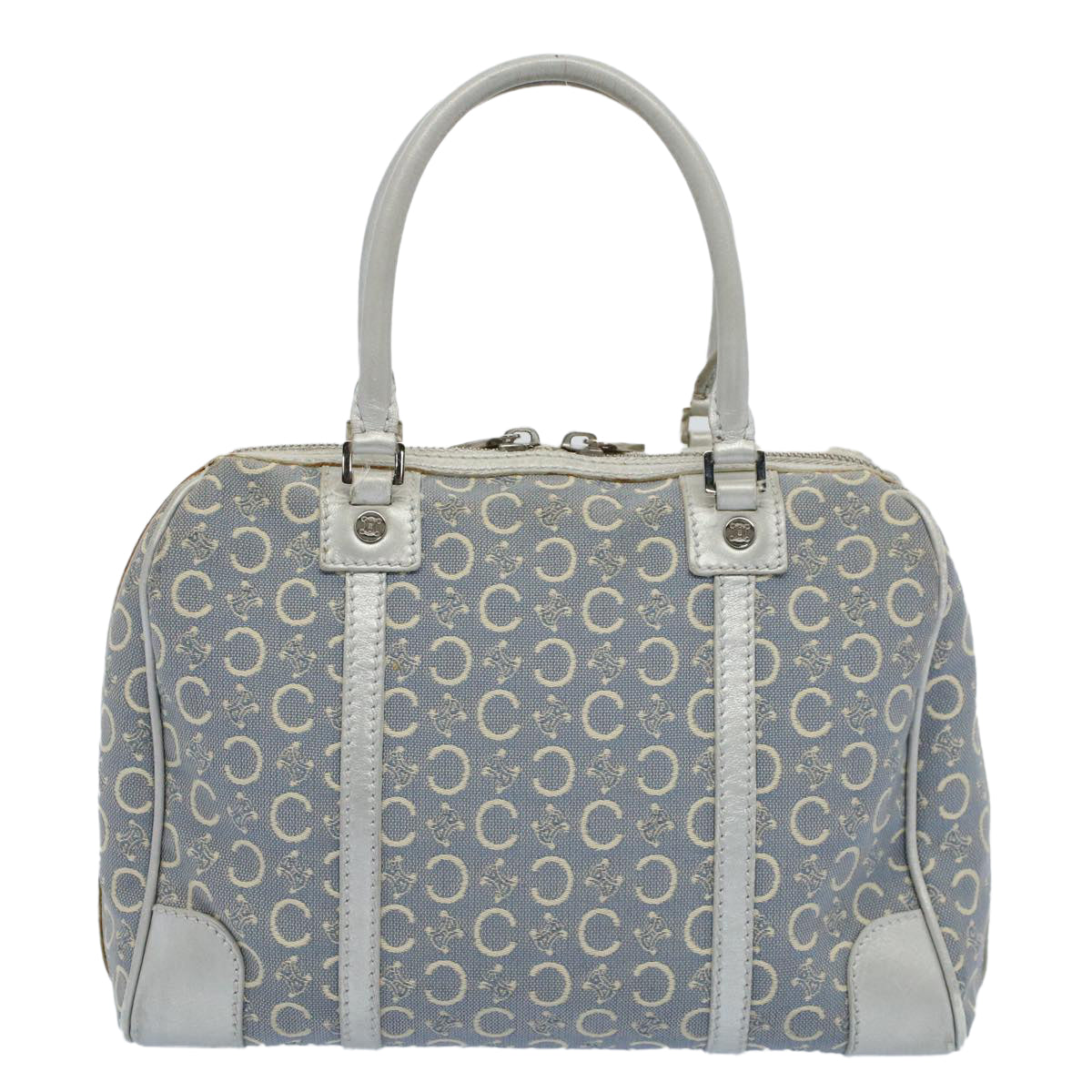 CELINE C Macadam Canvas Hand Bag Light Blue  54505