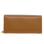FENDI Chain Shoulder Long Wallet Leather Yellow Brown54537