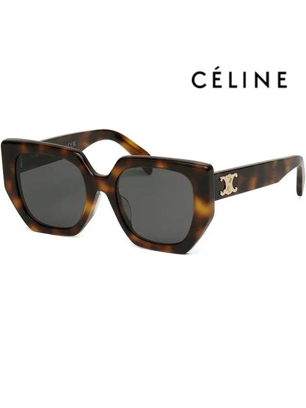 CELINE Eyewear Triomphe Square Acetate Sunglasses Havana