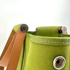 Hermes Green Canvas Cabag Elan PM Bag