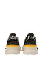 Fendi Flow FF Jacquard Leather Running Low Top Sneakers White
