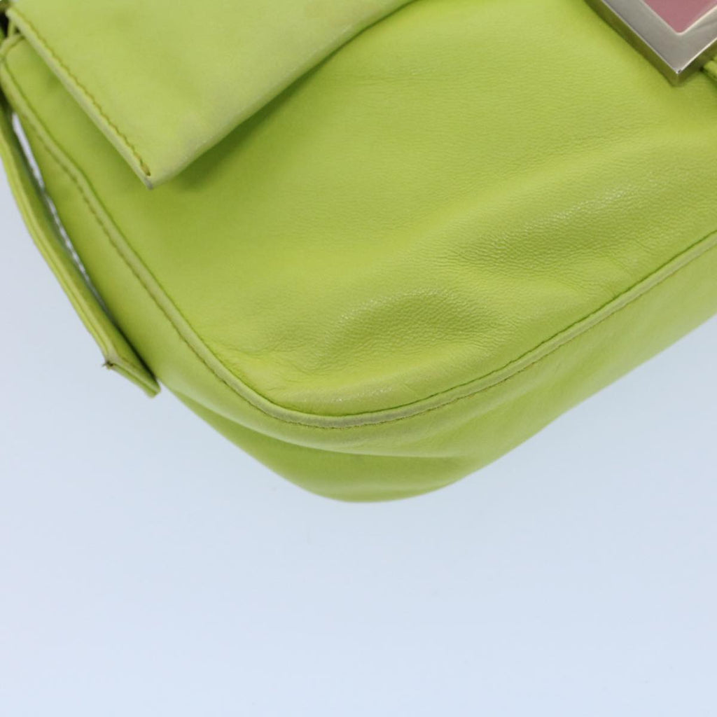 FENDI Mamma bucket Shoulder Bag Leather Green 2318 26424 00854704