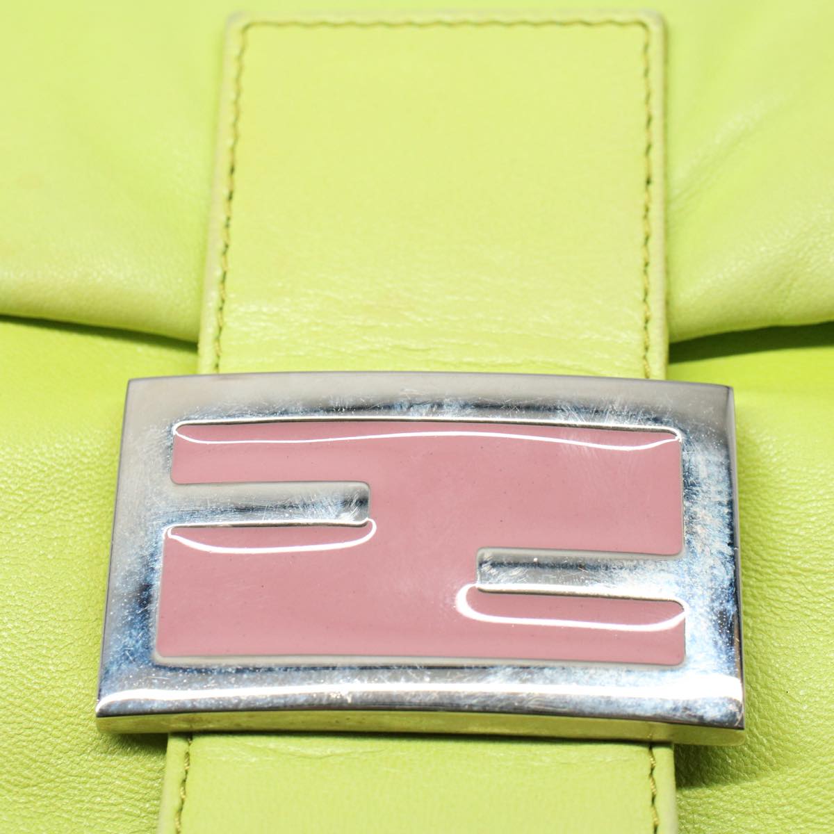 FENDI Mamma bucket Shoulder Bag Leather Green 2318 26424 00854704