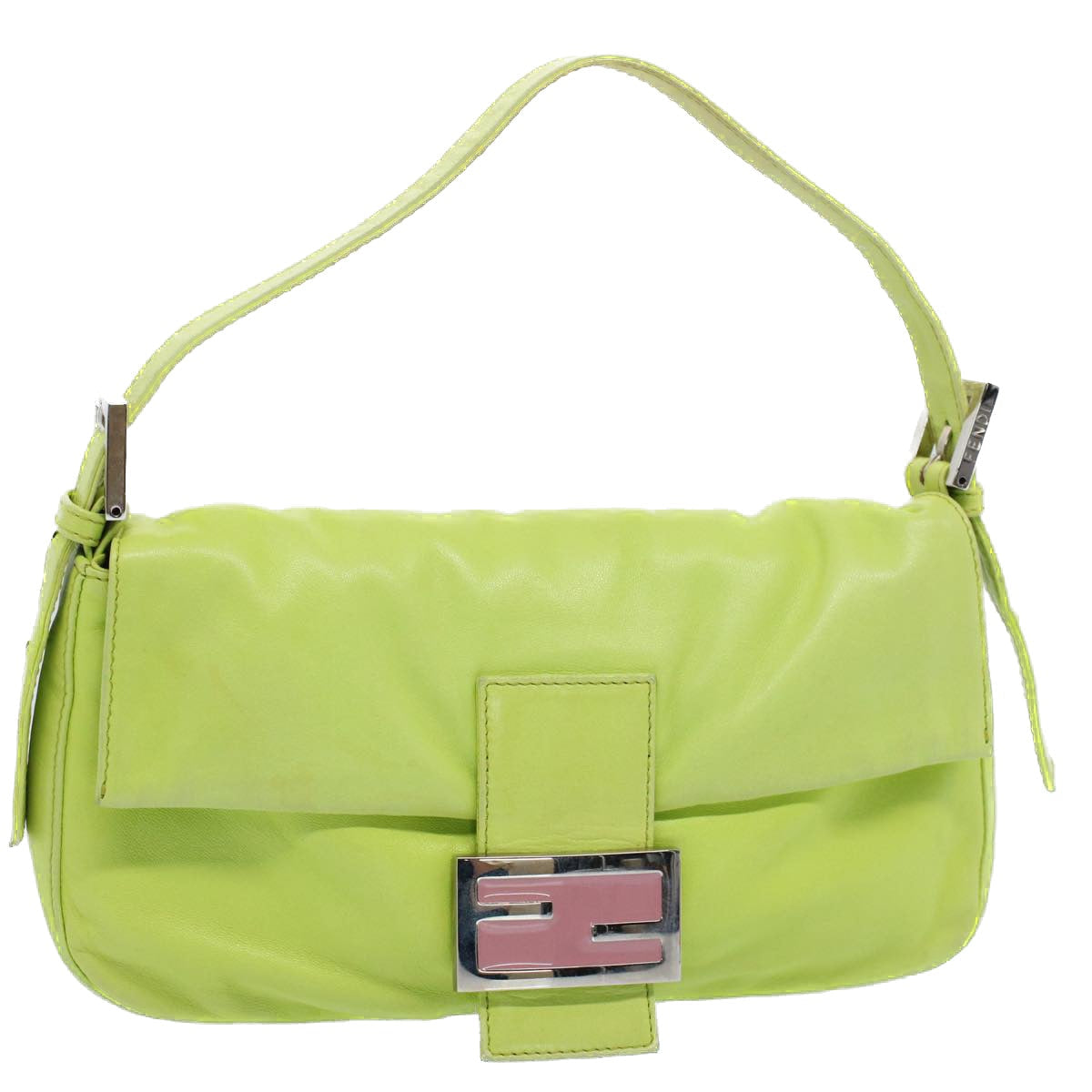 FENDI Mamma bucket Shoulder Bag Leather Green 2318 26424 00854704