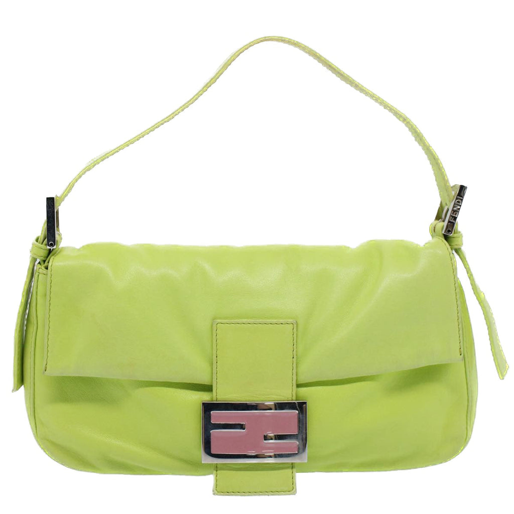 FENDI Mamma bucket Shoulder Bag Leather Green 2318 26424 00854704