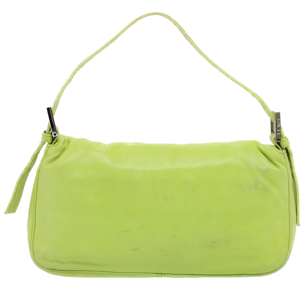 FENDI Mamma bucket Shoulder Bag Leather Green 2318 26424 00854704