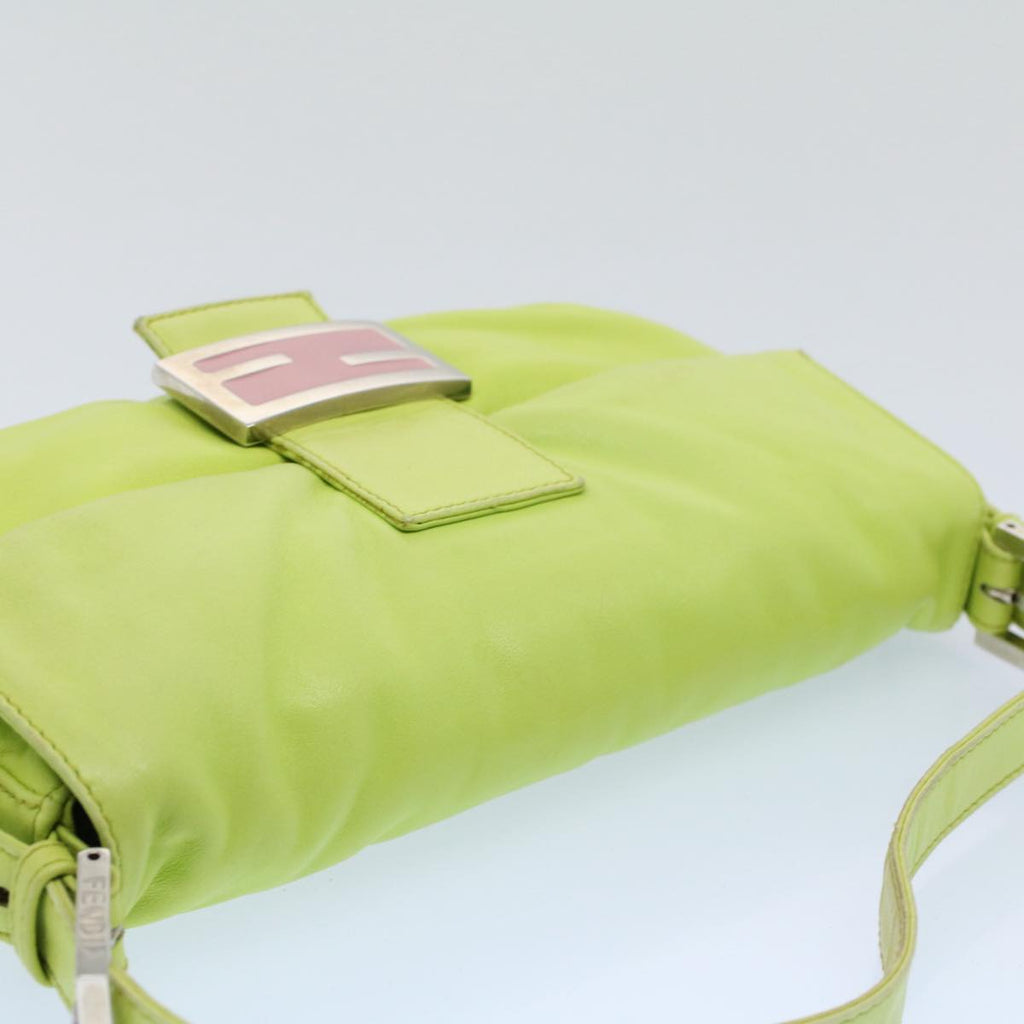 FENDI Mamma bucket Shoulder Bag Leather Green 2318 26424 00854704