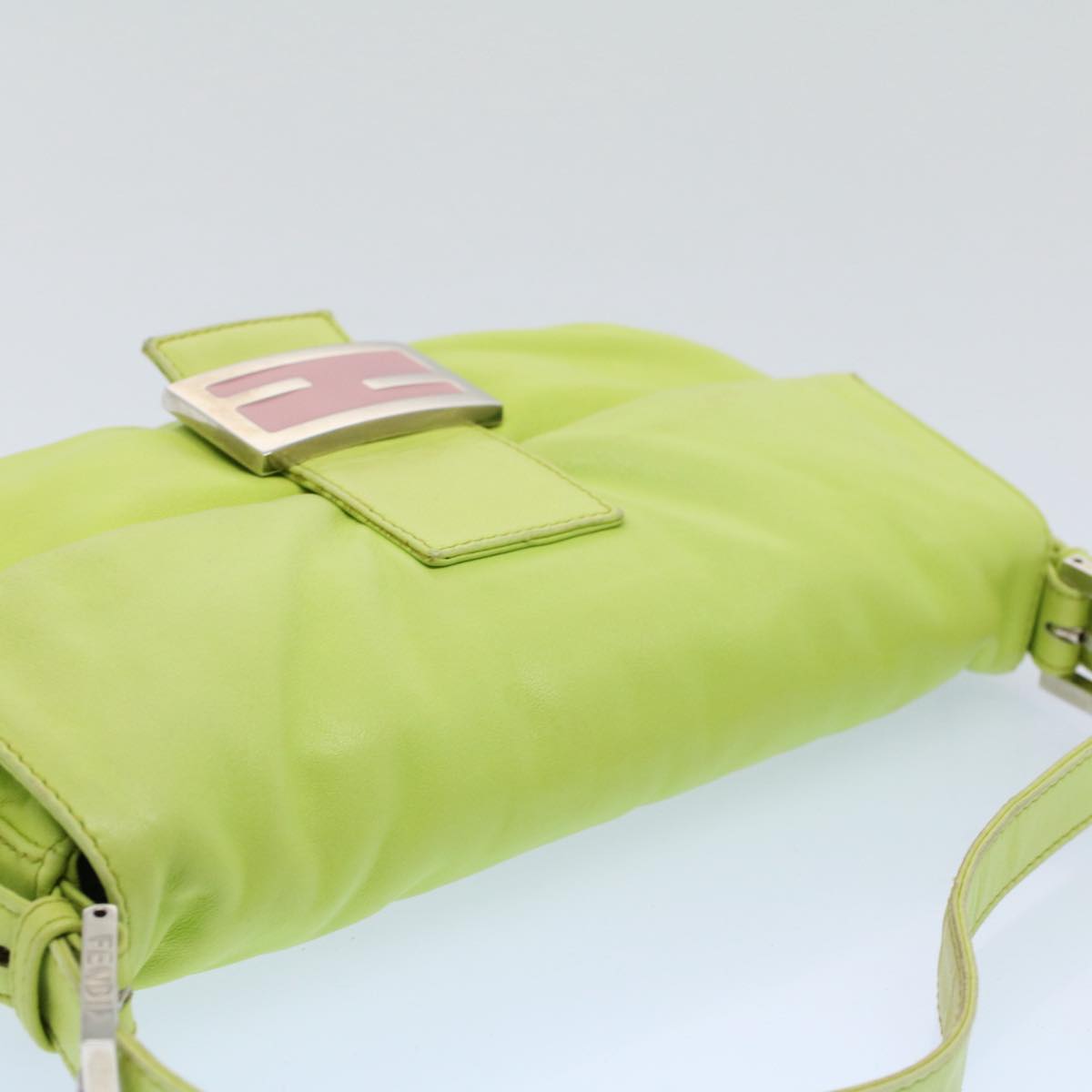 FENDI Mamma bucket Shoulder Bag Leather Green 2318 26424 00854704