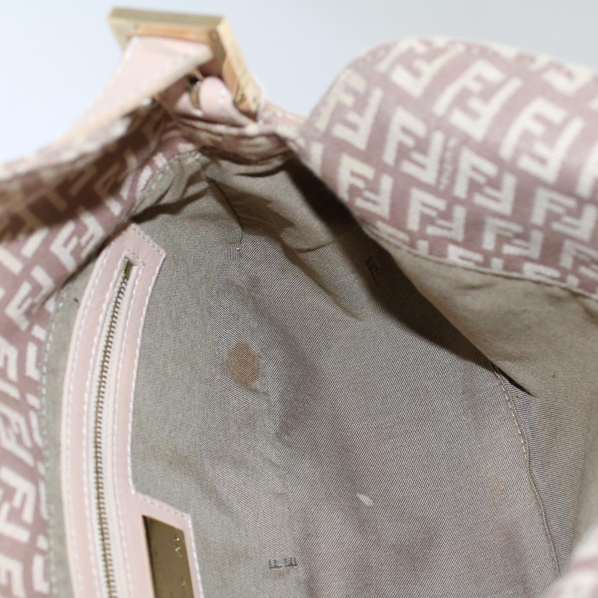 FENDI Zucchino Canvas Mamma bucket Hand Bag Beige54705