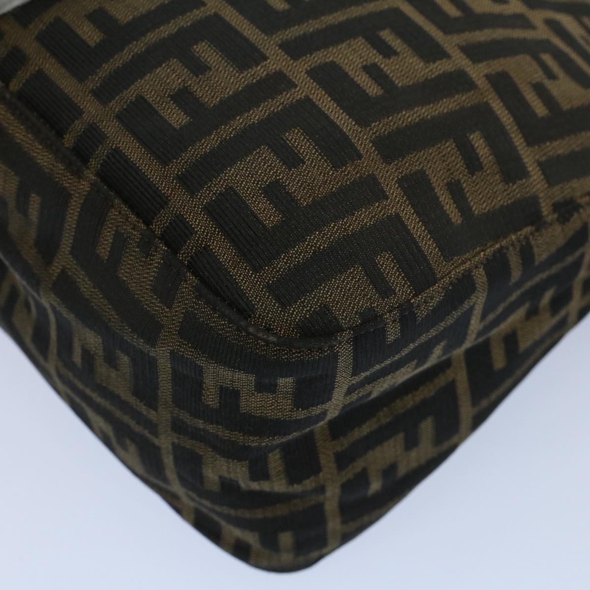 FENDI Zucca Canvas Mamma Baguette Shoulder Bag Black Brown54707