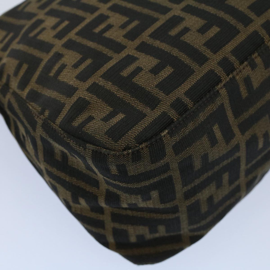 FENDI Zucca Canvas Mamma Baguette Shoulder Bag Black Brown54707