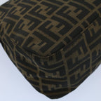FENDI Zucca Canvas Mamma Baguette Shoulder Bag Black Brown54707