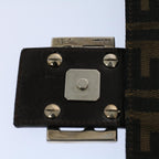 FENDI Zucca Canvas Mamma Baguette Shoulder Bag Black Brown54707