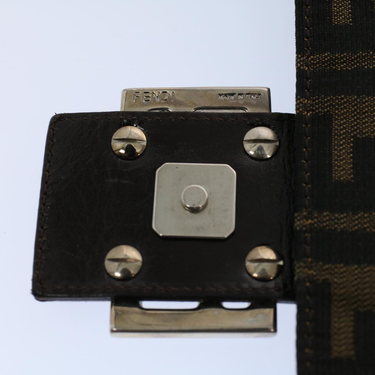 FENDI Zucca Canvas Mamma Baguette Shoulder Bag Black Brown54707