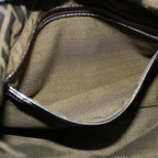 FENDI Zucca Canvas Mamma Baguette Shoulder Bag Black Brown54707