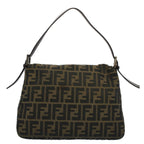 FENDI Zucca Canvas Mamma Baguette Shoulder Bag Black Brown54707