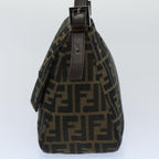 FENDI Zucca Canvas Mamma Baguette Shoulder Bag Black Brown54707