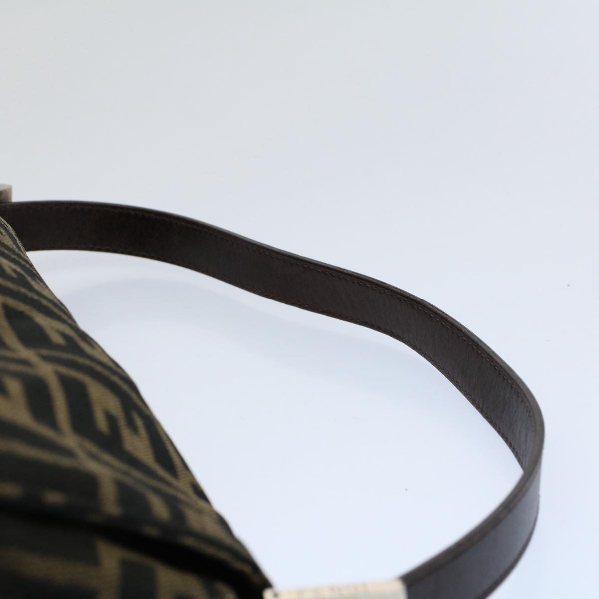 FENDI Zucca Canvas Mamma Baguette Shoulder Bag Black Brown54707