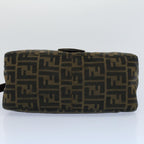 FENDI Zucca Canvas Mamma Baguette Shoulder Bag Black Brown54707