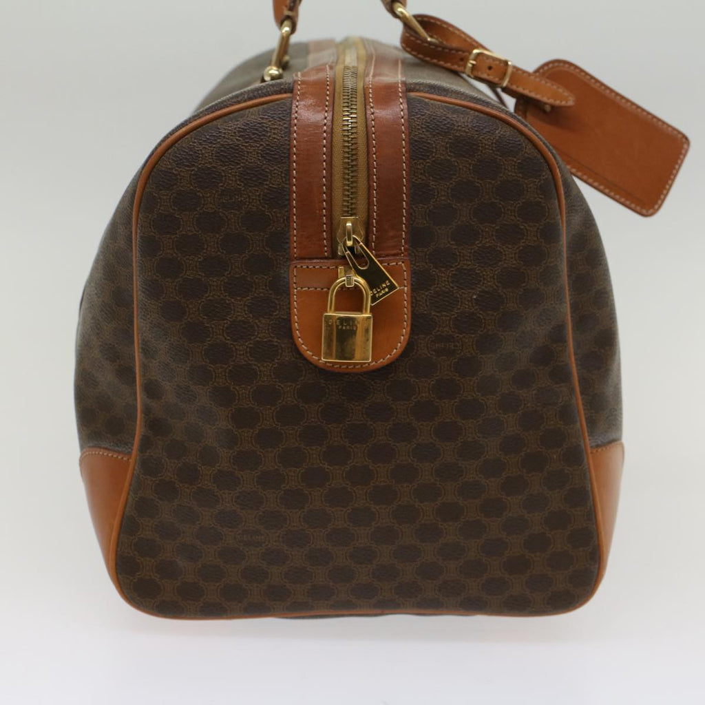 CELINE Macadam Canvas Boston Bag PVC Leather Brown  54715