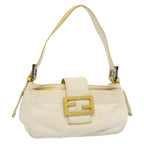 FENDI Mamma Baguette Shoulder Bag Canvas Beige Yellow54739