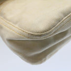 FENDI Mamma Baguette Shoulder Bag Canvas Beige Yellow54739