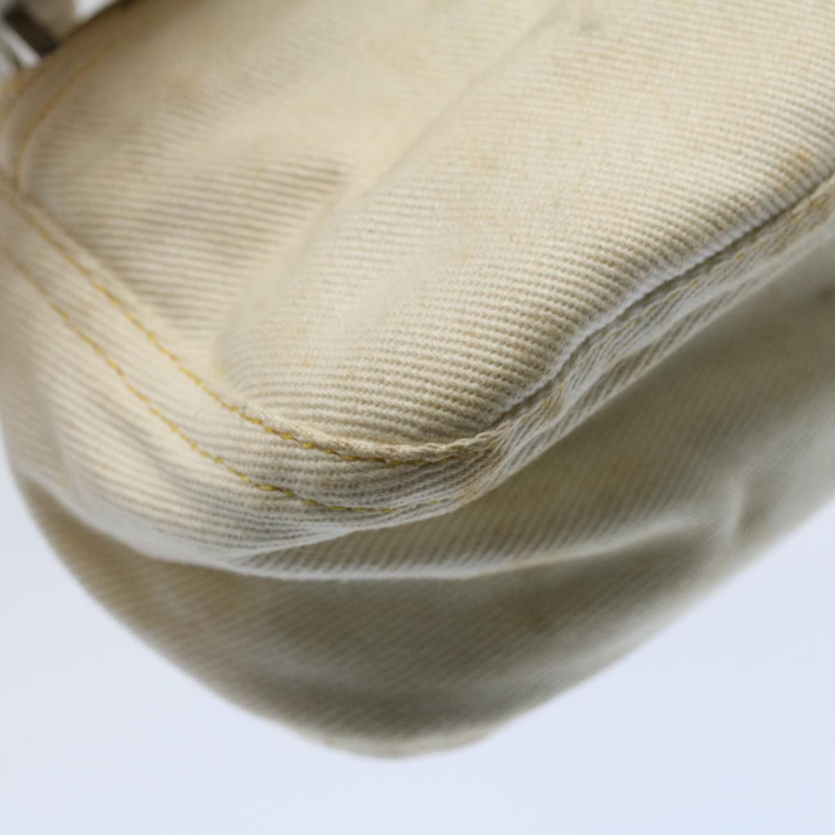 FENDI Mamma Baguette Shoulder Bag Canvas Beige Yellow54739